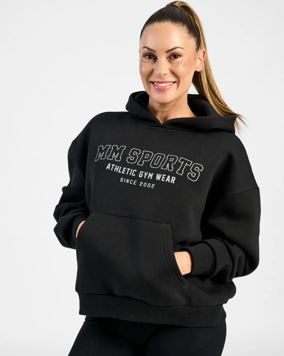 Hoodie Wmn Varsity, Black