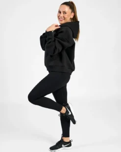 Hoodie Wmn Varsity, Black