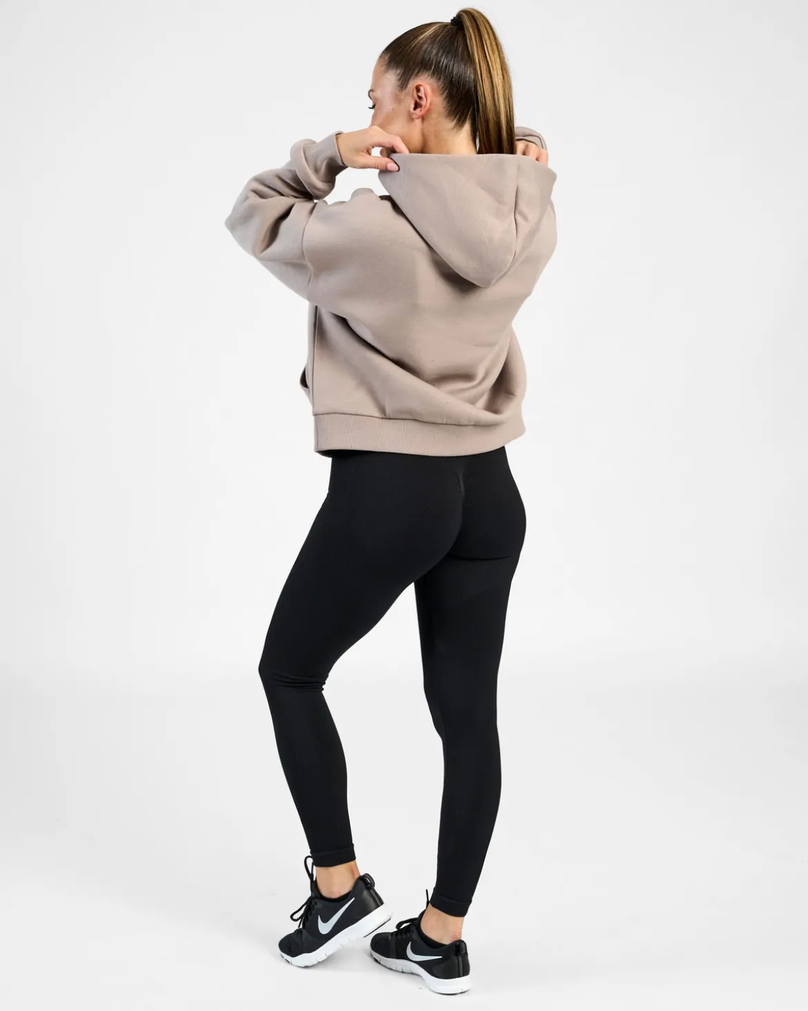 Hoodie Wmn Varsity, Taupe