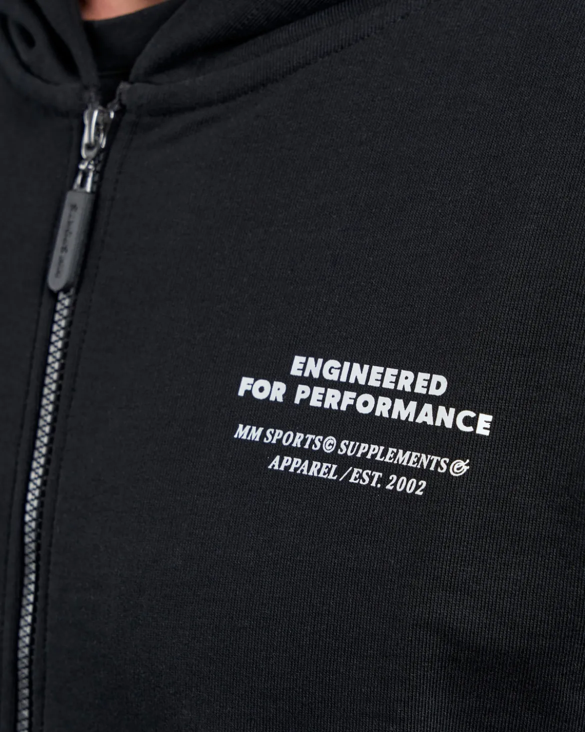 Hoodie Zip Engineered, Black