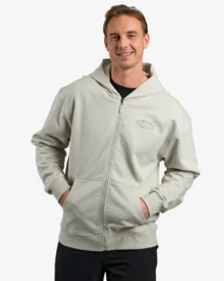 Hoodie Zip Engineered, Warm Grey