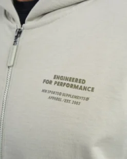 Hoodie Zip Engineered, Warm Grey