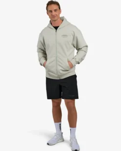 Hoodie Zip Engineered, Warm Grey