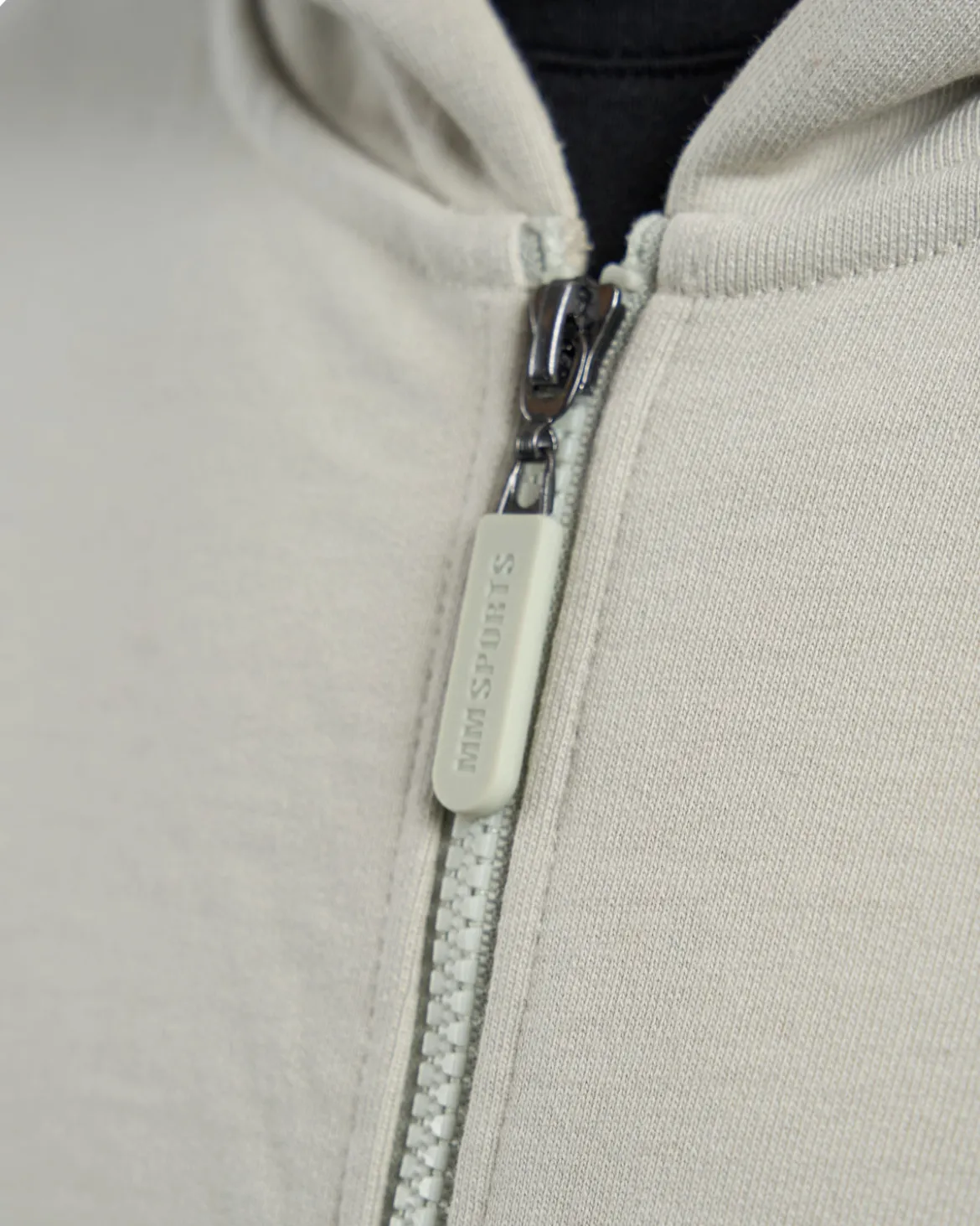 Hoodie Zip Engineered, Warm Grey