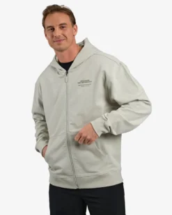 Hoodie Zip Engineered, Warm Grey