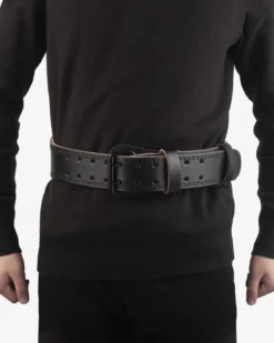 Leather Belt, Black/Black