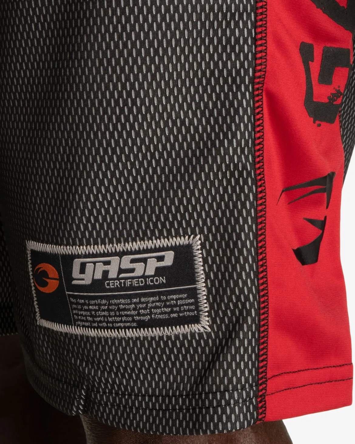 No1 Mesh Shorts, Black/Red
