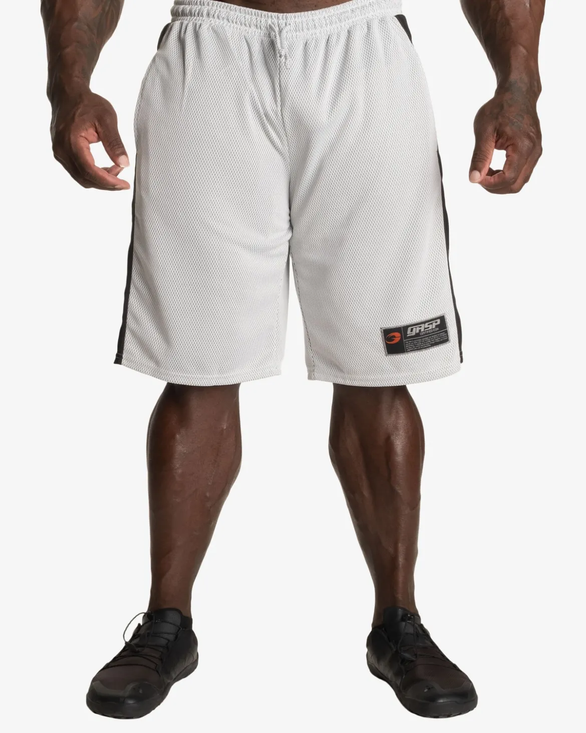 No1 Mesh Shorts, White/Black