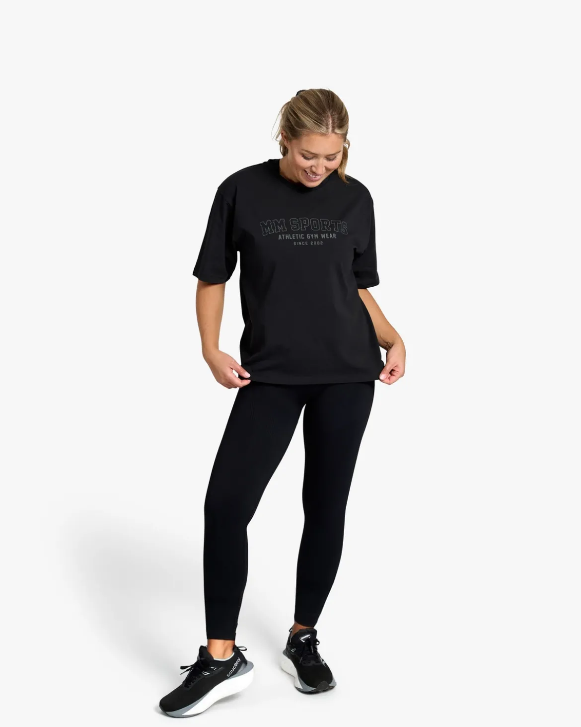 Oversize T-shirt Wmn Varsity, Black