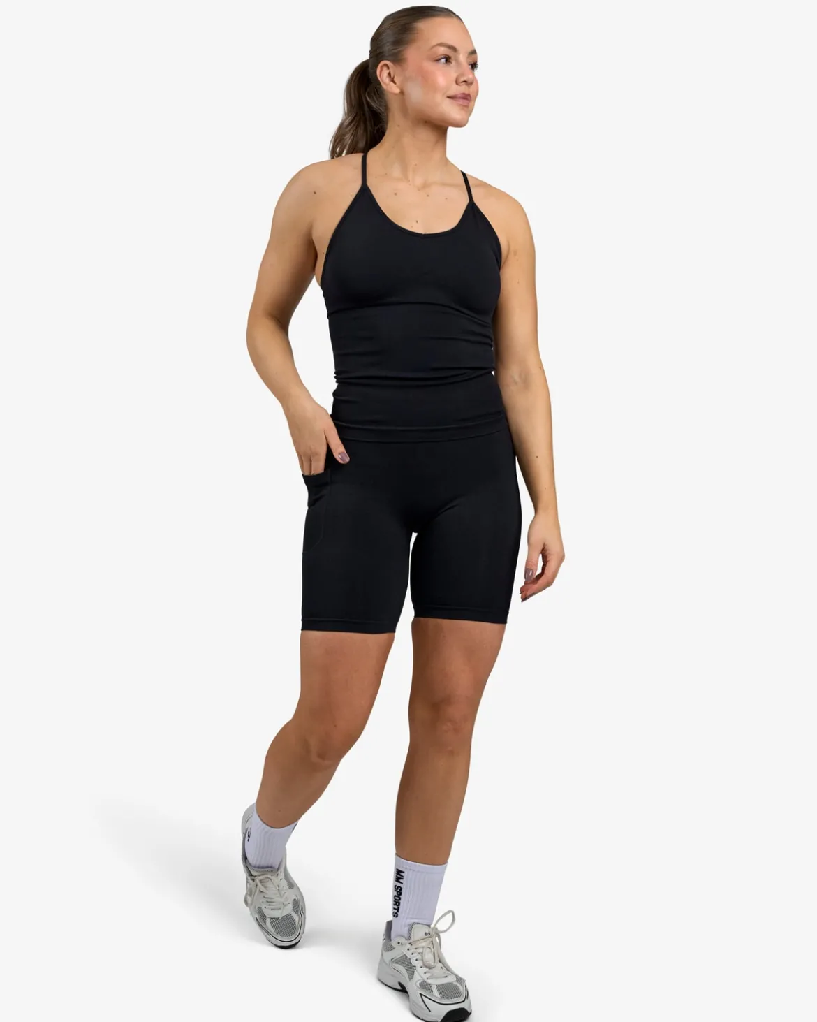 Seamless Biker Tights, Black