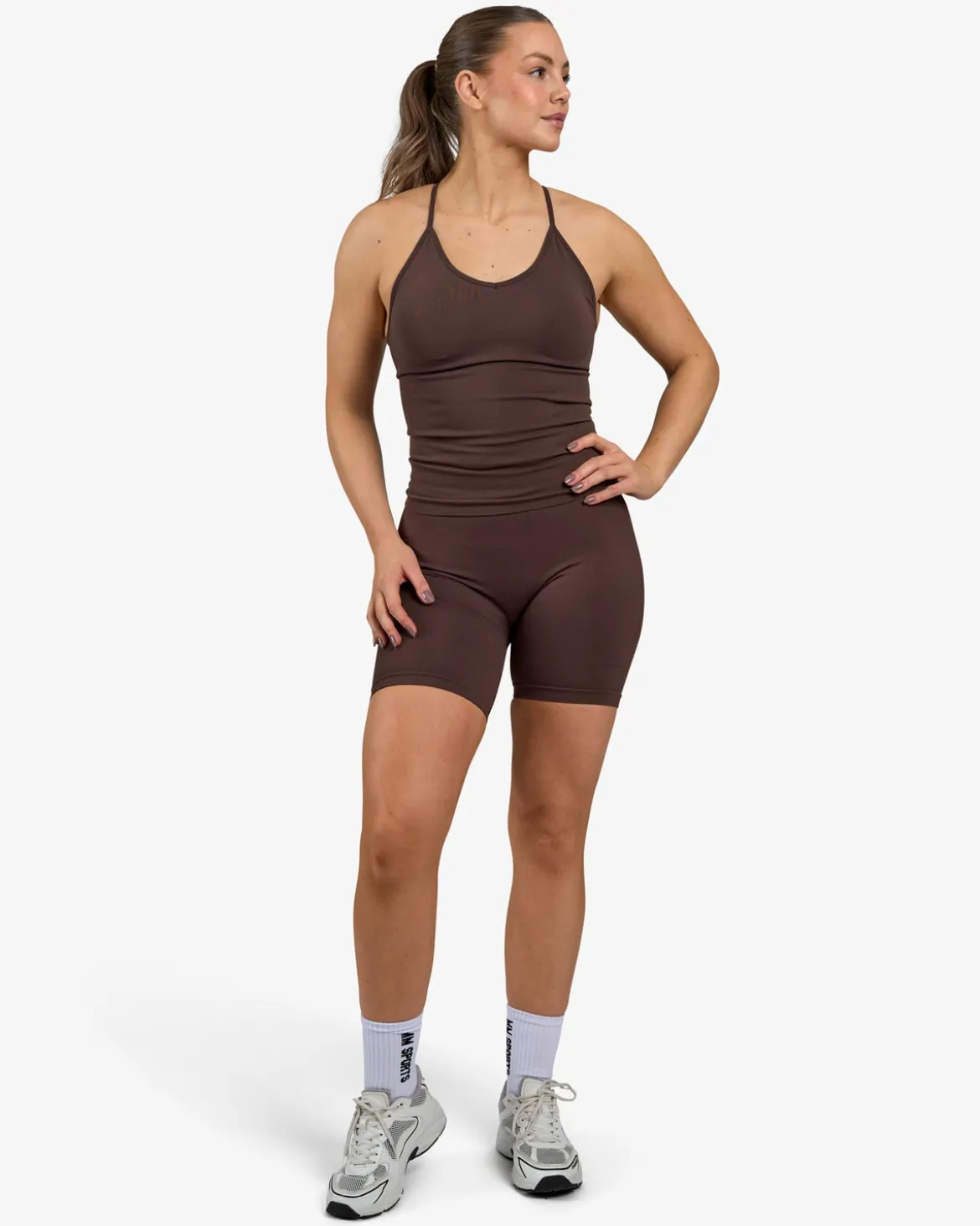 Seamless Biker Tights, Mocha