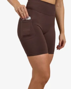 Seamless Biker Tights, Mocha