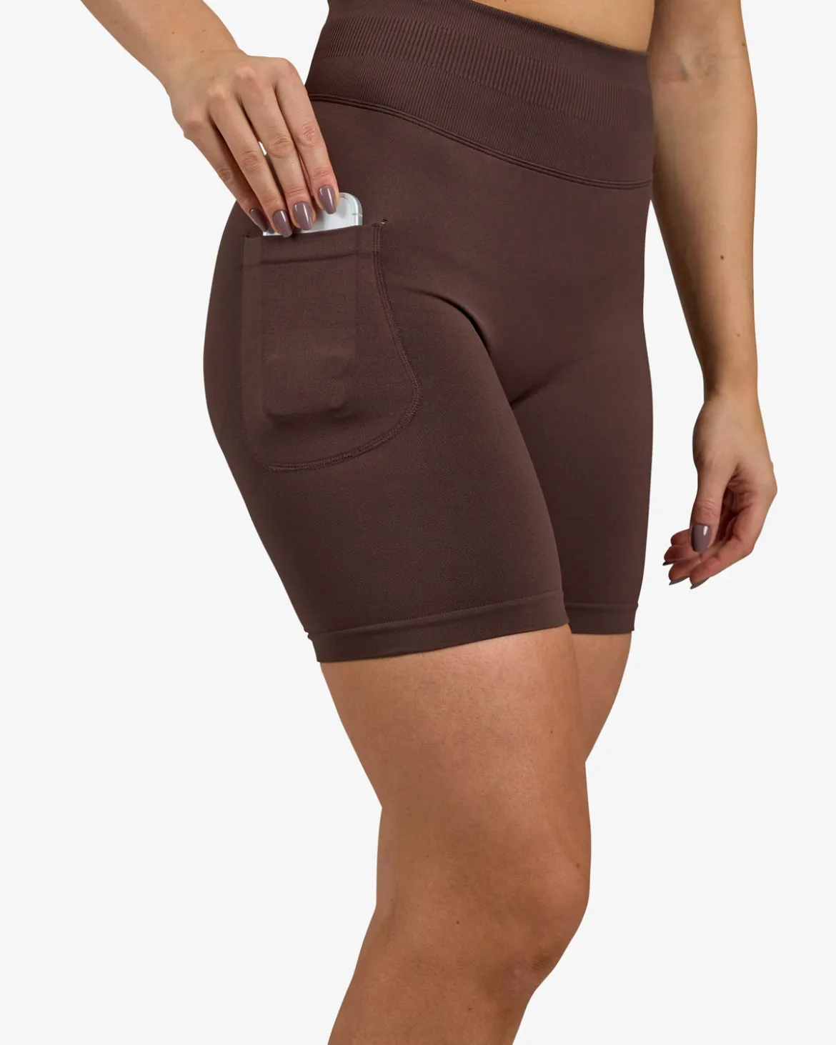 Seamless Biker Tights, Mocha