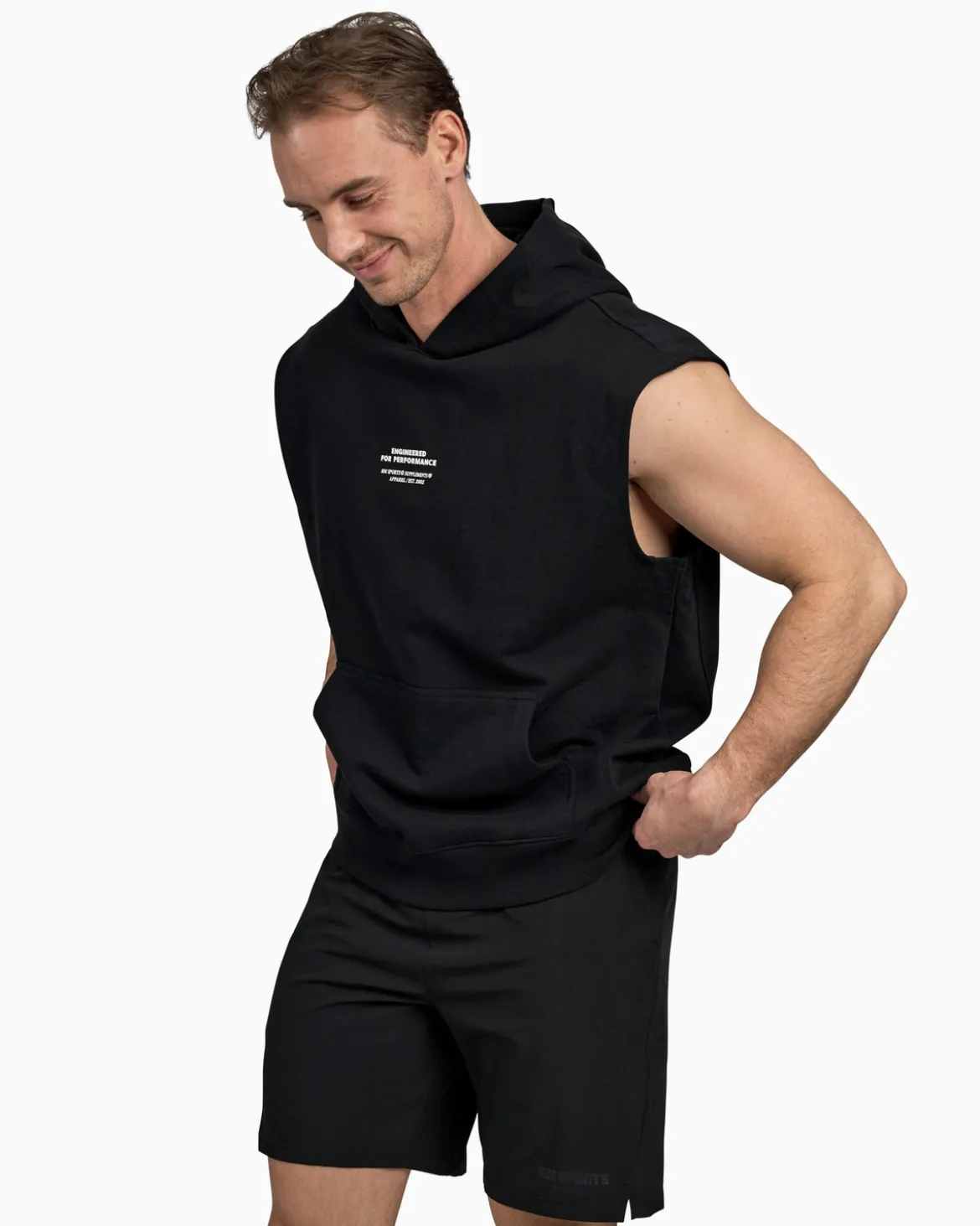 Sleeveless Hoodie, Black