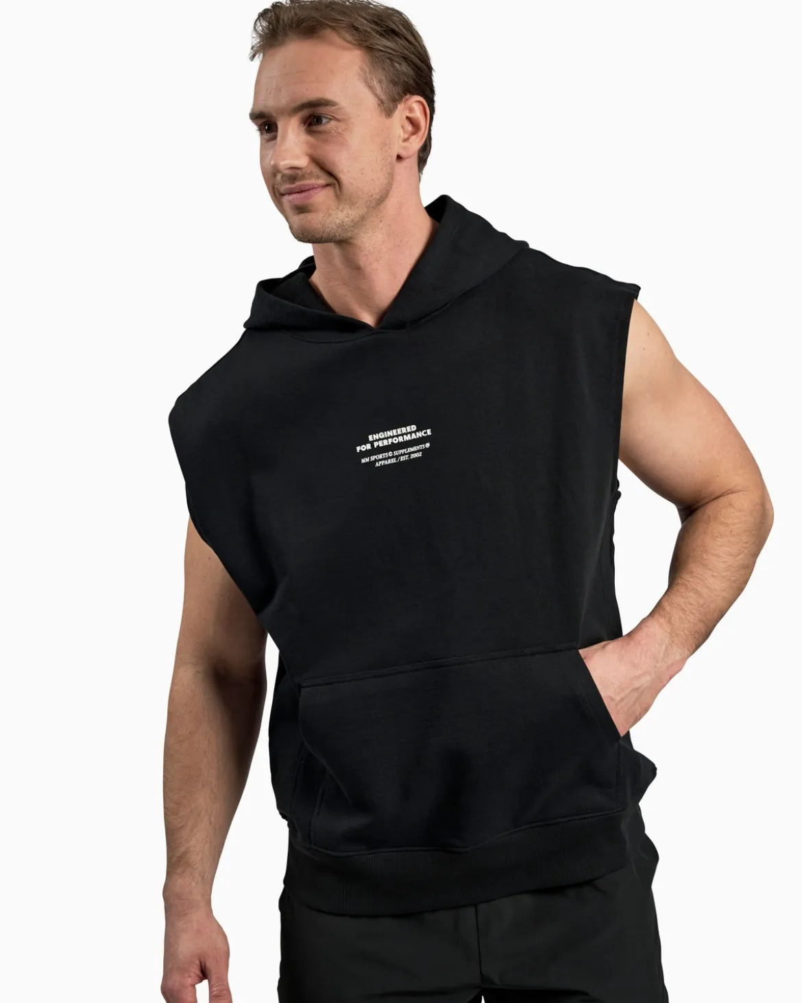 Sleeveless Hoodie, Black