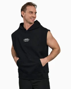 Sleeveless Hoodie, Black