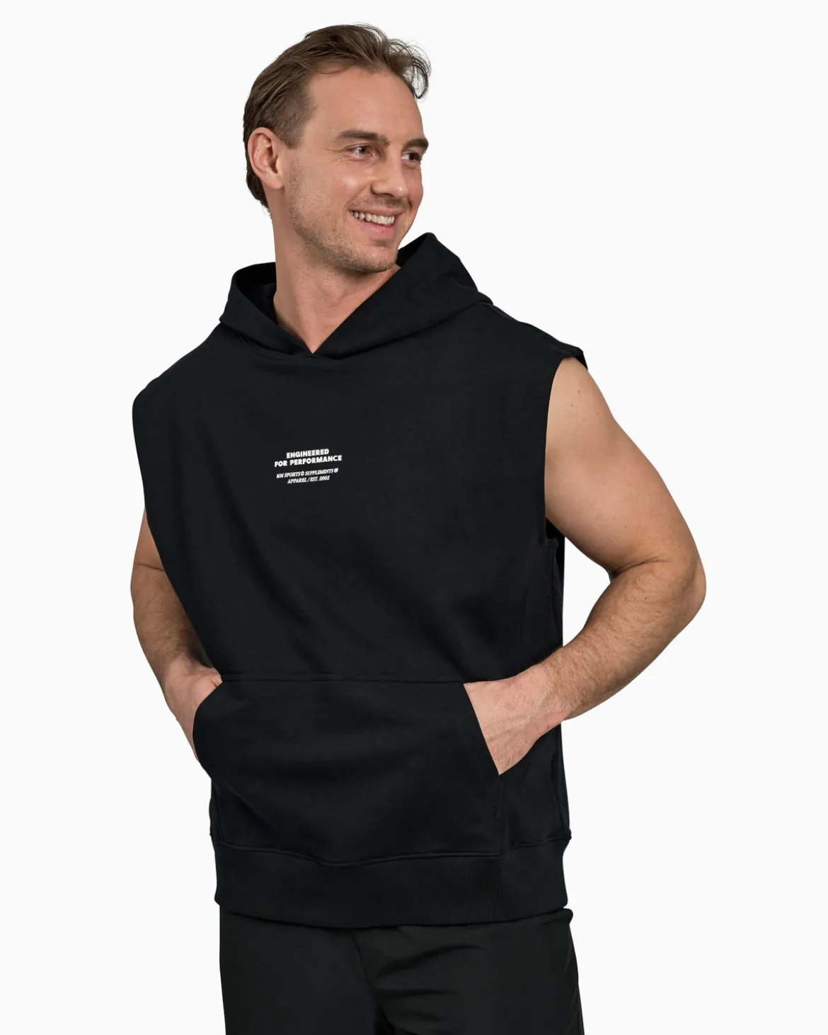 Sleeveless Hoodie, Black