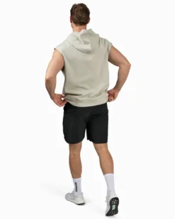 Sleeveless Hoodie, Warm Grey